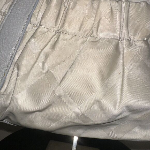 Authentic Burberry Nova Check Cream Nylon Silver Leather Handbag ShoulderSatchel - Picture 3 of 16